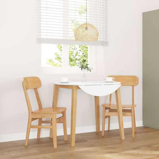 vidaXL Καρέκλες τραπεζαρίας 2 τεμάχια από μασίφ ξύλο καουτσούκ