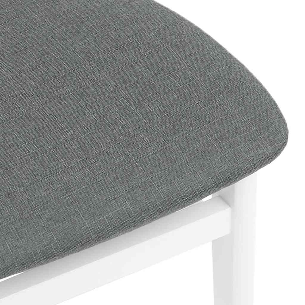 vidaXL Καρέκλες τραπεζαρίας με μαξιλάρια 2 τεμάχια Λευκό μασίφ ξύλο