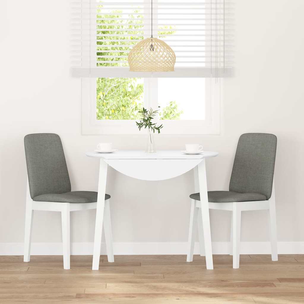 vidaXL Καρέκλες τραπεζαρίας με μαξιλάρια 2 τεμάχια Λευκό μασίφ ξύλο