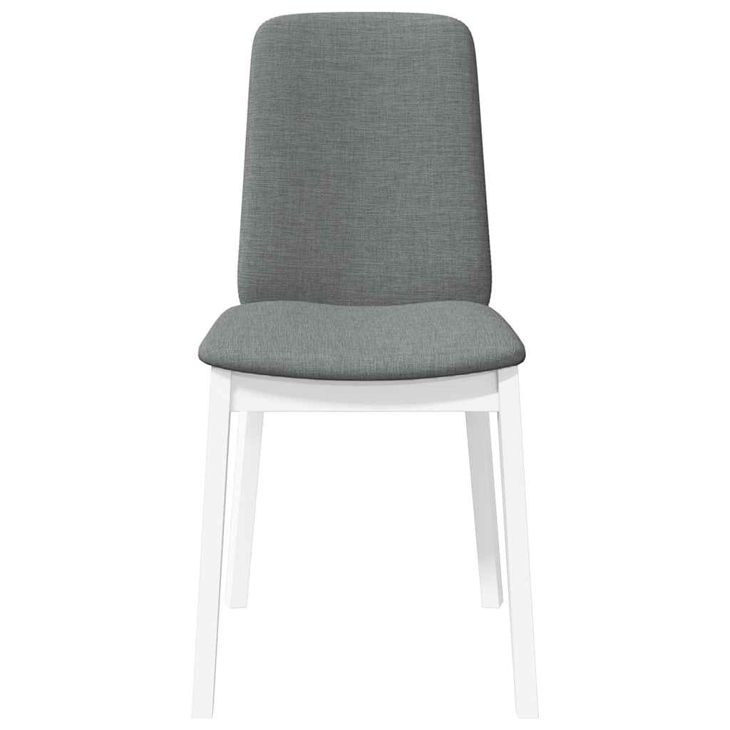 vidaXL Καρέκλες τραπεζαρίας με μαξιλάρια 2 τεμάχια Λευκό μασίφ ξύλο