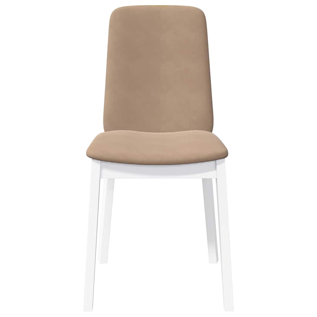 vidaXL Καρέκλες τραπεζαρίας με μαξιλάρια 2 τεμάχια Λευκό μασίφ ξύλο