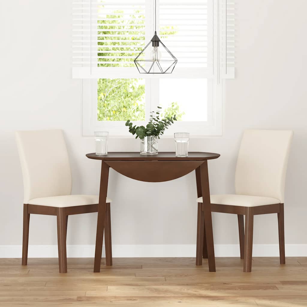 vidaXL Καρέκλες τραπεζαρίας με μαξιλάρια 2 τεμάχια Καφέ μασίφ ξύλο