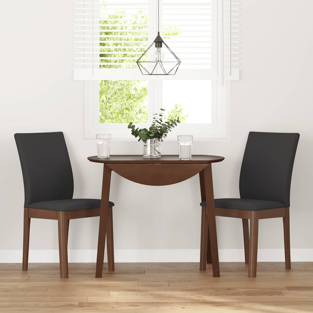 vidaXL Καρέκλες τραπεζαρίας με μαξιλάρια 2 τεμάχια Καφέ μασίφ ξύλο