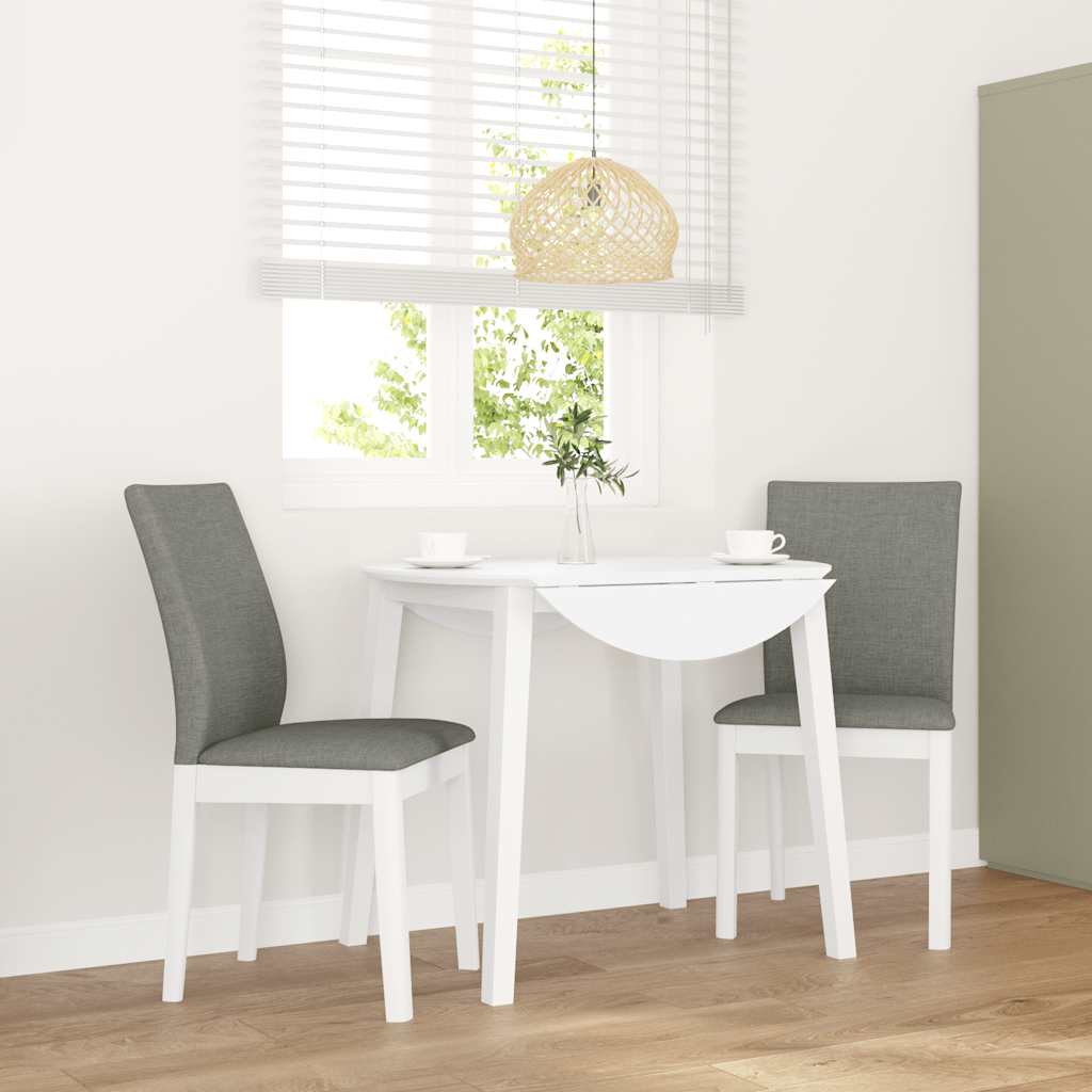 vidaXL Καρέκλες τραπεζαρίας με μαξιλάρια 2 τεμάχια Λευκό μασίφ ξύλο