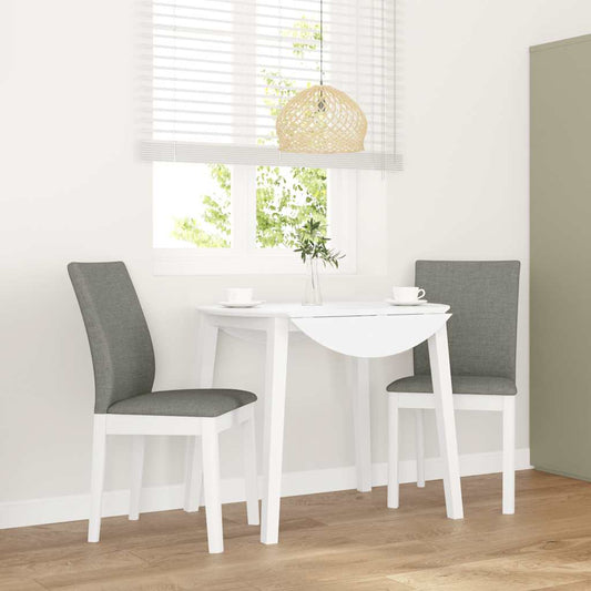 vidaXL Καρέκλες τραπεζαρίας με μαξιλάρια 2 τεμάχια Λευκό μασίφ ξύλο