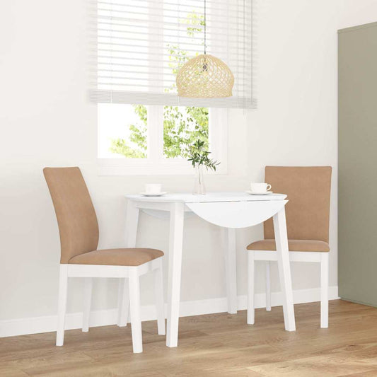 vidaXL Καρέκλες τραπεζαρίας με μαξιλάρια 2 τεμάχια Λευκό μασίφ ξύλο