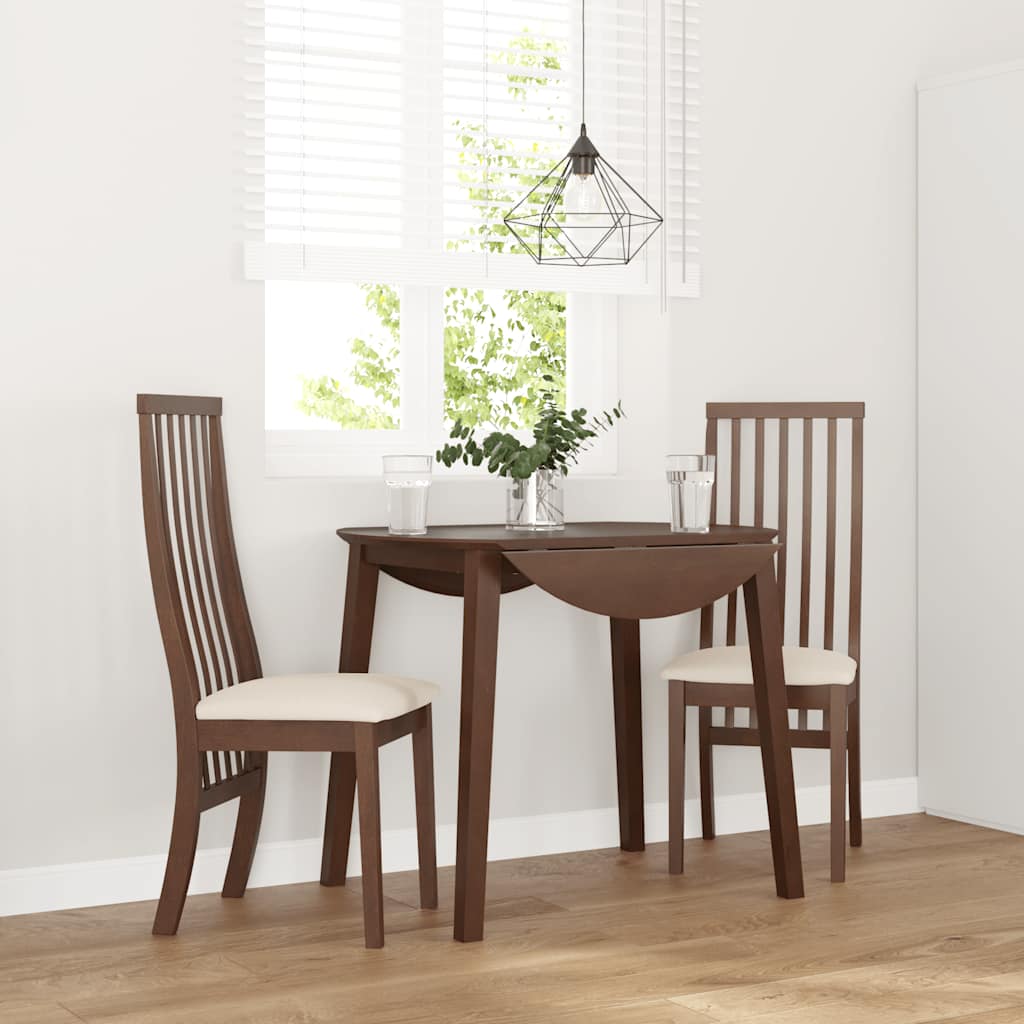 vidaXL Καρέκλες τραπεζαρίας με μαξιλάρια 2 τεμάχια Καφέ μασίφ ξύλο