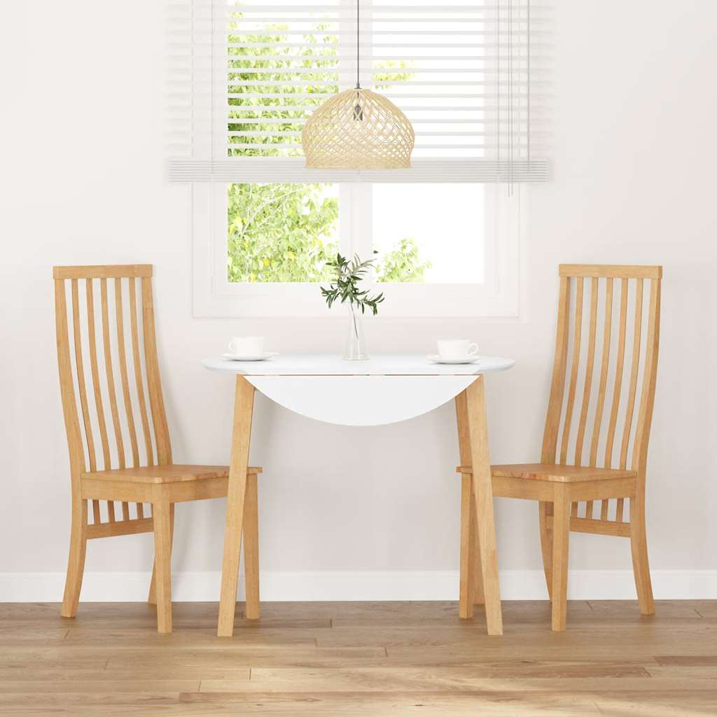 vidaXL Καρέκλες τραπεζαρίας 2 τεμάχια από μασίφ ξύλο καουτσούκ