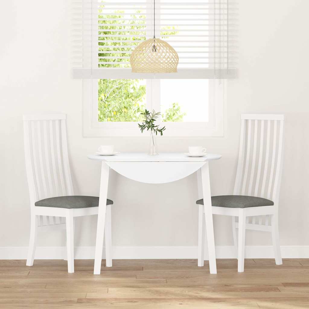 vidaXL Καρέκλες τραπεζαρίας με μαξιλάρια 2 τεμάχια Λευκό μασίφ ξύλο
