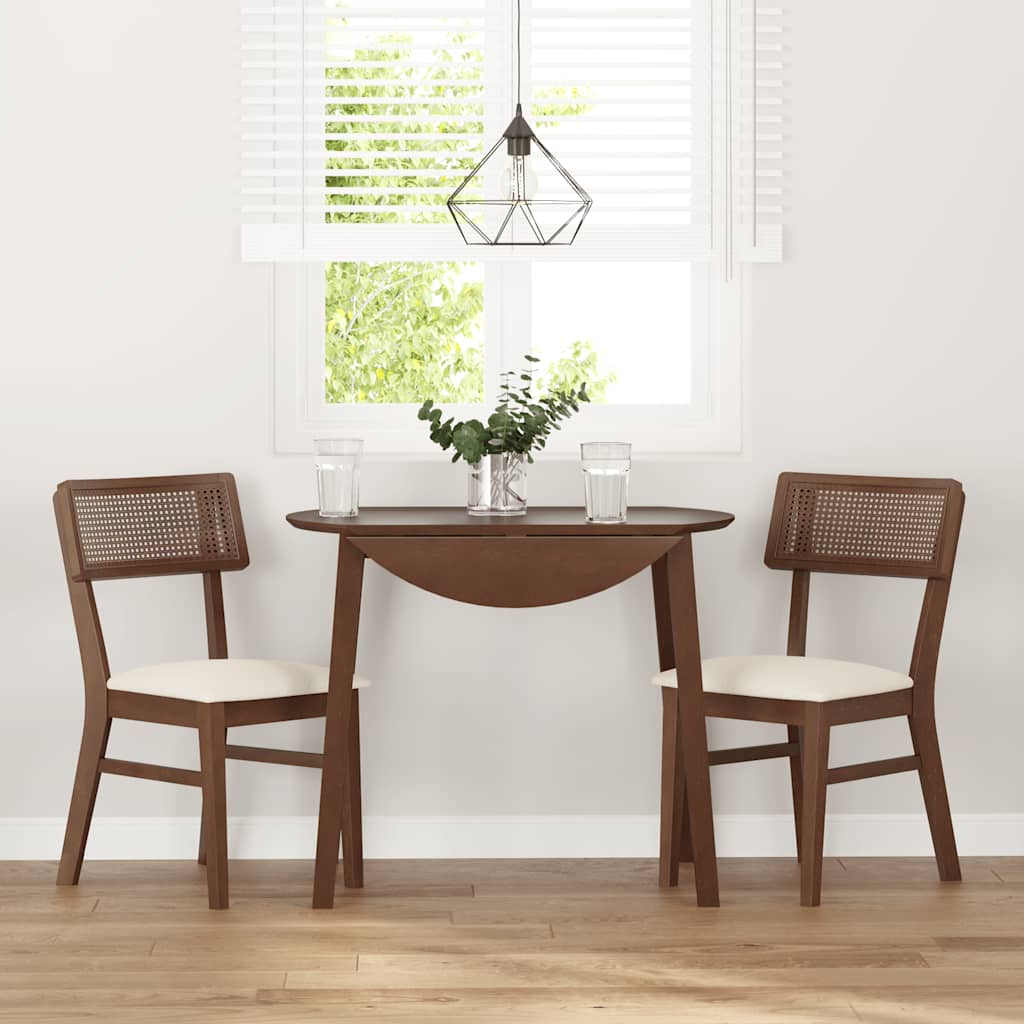 vidaXL Καρέκλες τραπεζαρίας με μαξιλάρια 2 τεμάχια Καφέ μασίφ ξύλο