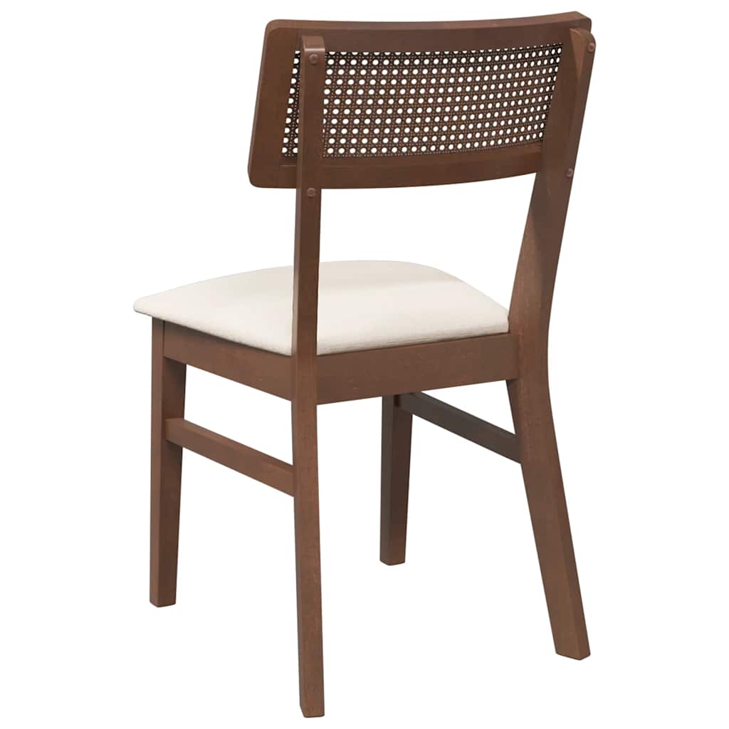 vidaXL Καρέκλες τραπεζαρίας με μαξιλάρια 2 τεμάχια Καφέ μασίφ ξύλο