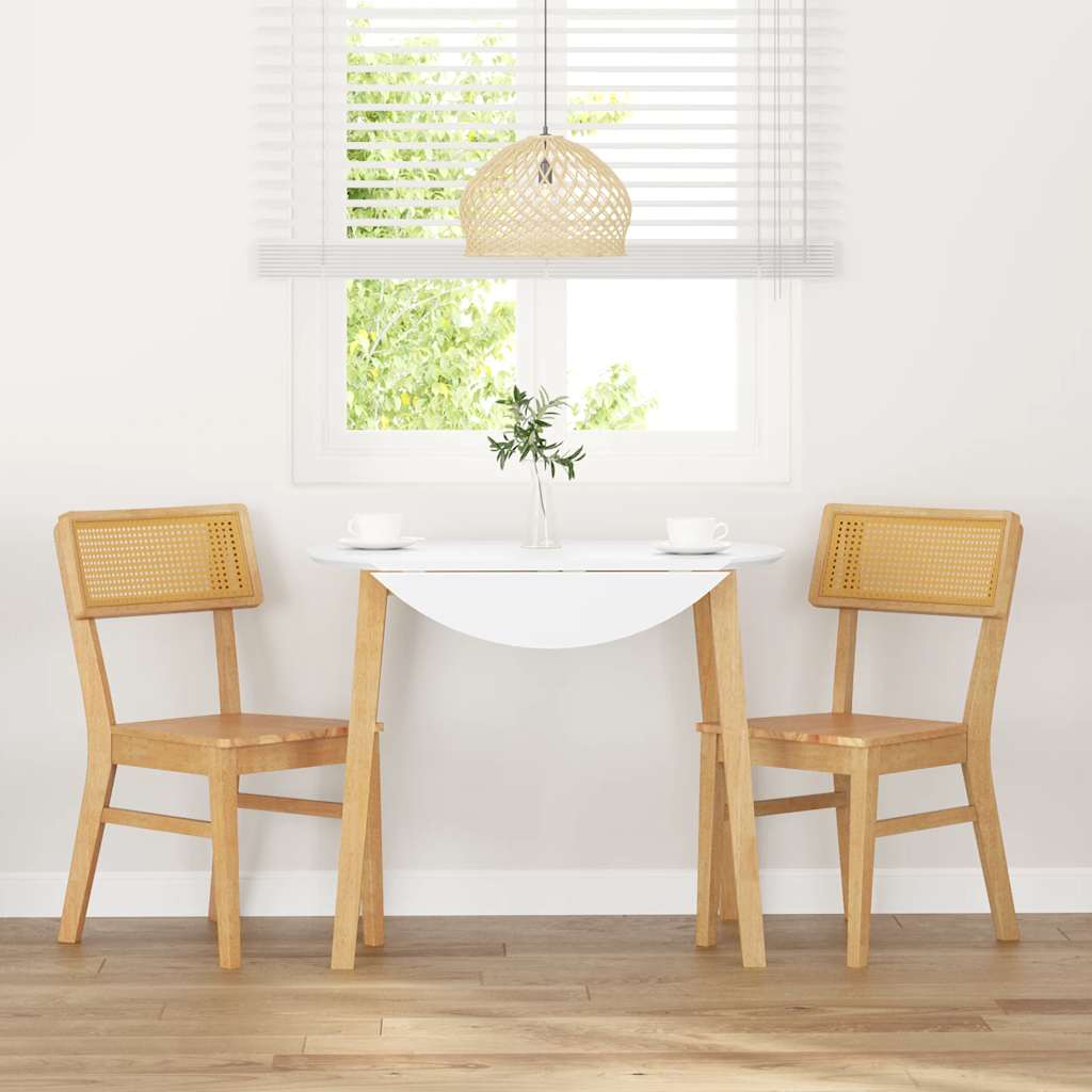 vidaXL Καρέκλες τραπεζαρίας 2 τεμάχια από μασίφ ξύλο καουτσούκ