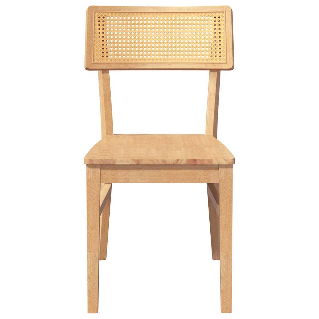 vidaXL Καρέκλες τραπεζαρίας 2 τεμάχια από μασίφ ξύλο καουτσούκ