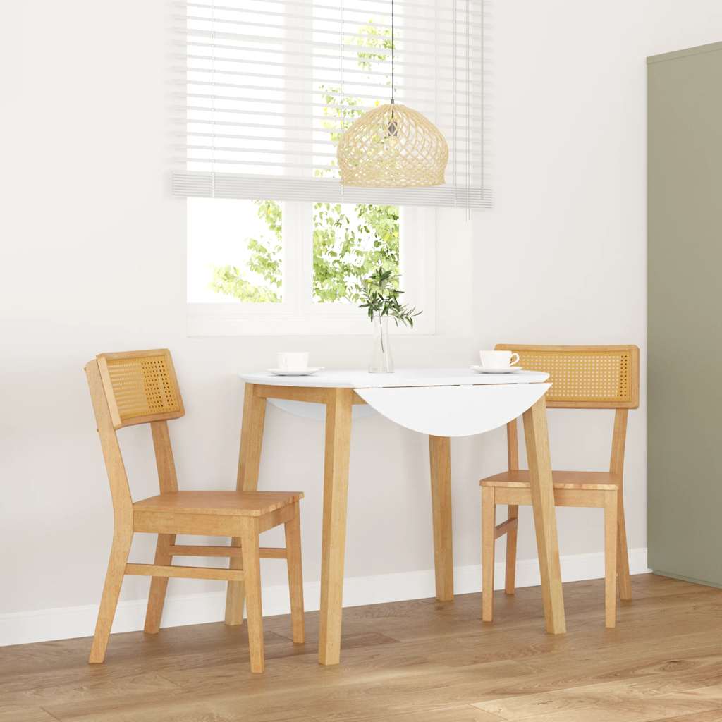 vidaXL Καρέκλες τραπεζαρίας 2 τεμάχια από μασίφ ξύλο καουτσούκ