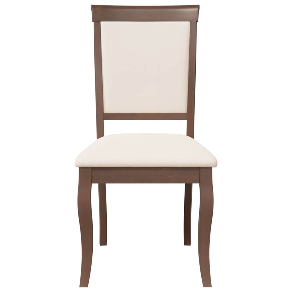 vidaXL Καρέκλες τραπεζαρίας με μαξιλάρια 2 τεμάχια Καφέ μασίφ ξύλο