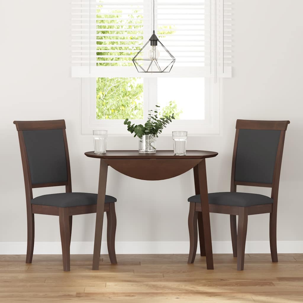 vidaXL Καρέκλες τραπεζαρίας με μαξιλάρια 2 τεμάχια Καφέ μασίφ ξύλο