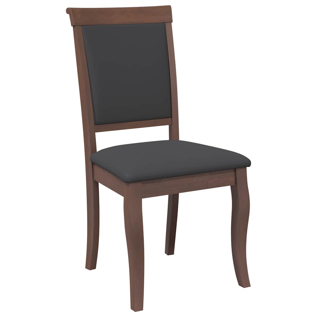 vidaXL Καρέκλες τραπεζαρίας με μαξιλάρια 2 τεμάχια Καφέ μασίφ ξύλο