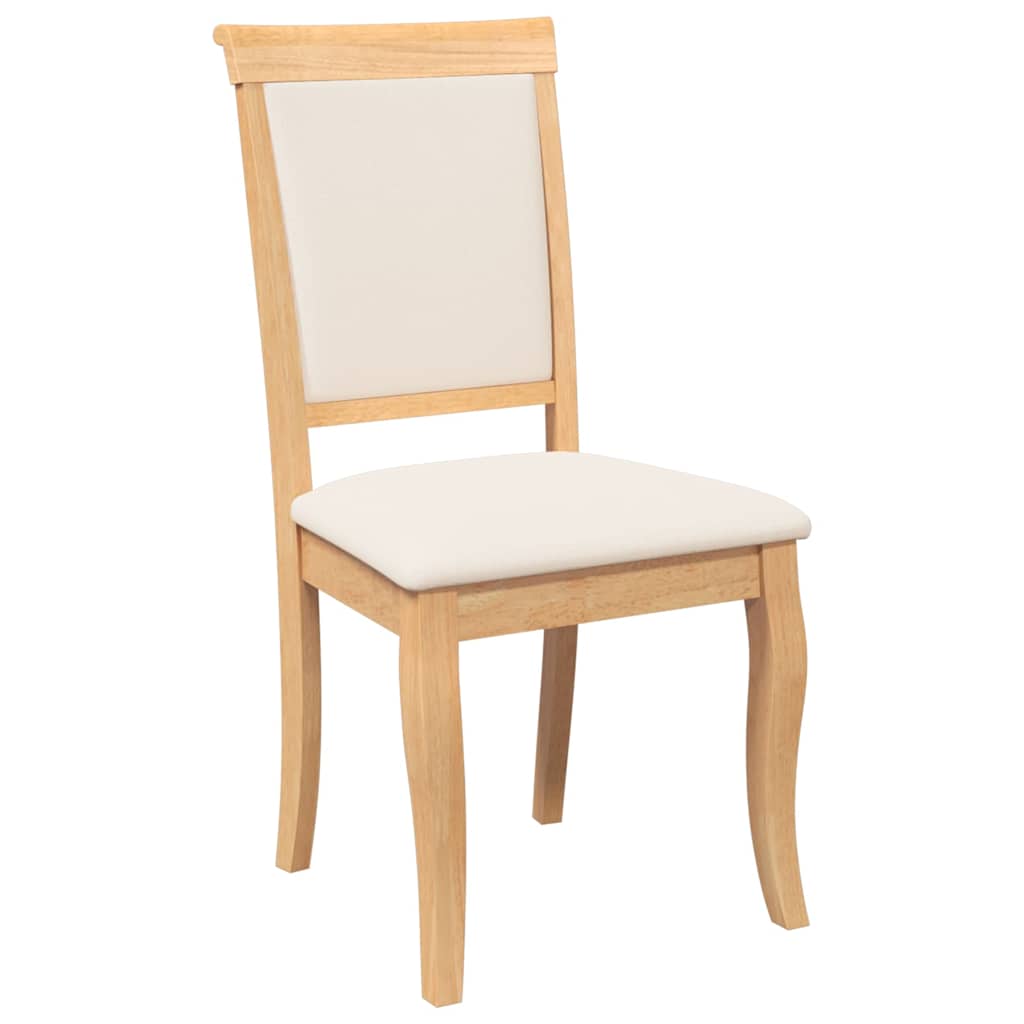 vidaXL Καρέκλες τραπεζαρίας με μαξιλάρια 2 τεμ Φυσικό μασίφ ξύλο