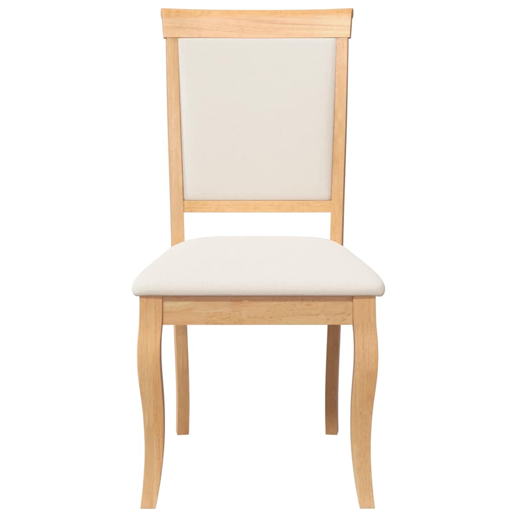 vidaXL Καρέκλες τραπεζαρίας με μαξιλάρια 2 τεμ Φυσικό μασίφ ξύλο