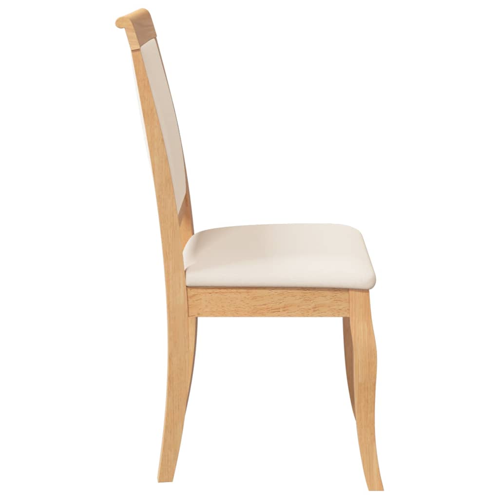 vidaXL Καρέκλες τραπεζαρίας με μαξιλάρια 2 τεμ Φυσικό μασίφ ξύλο