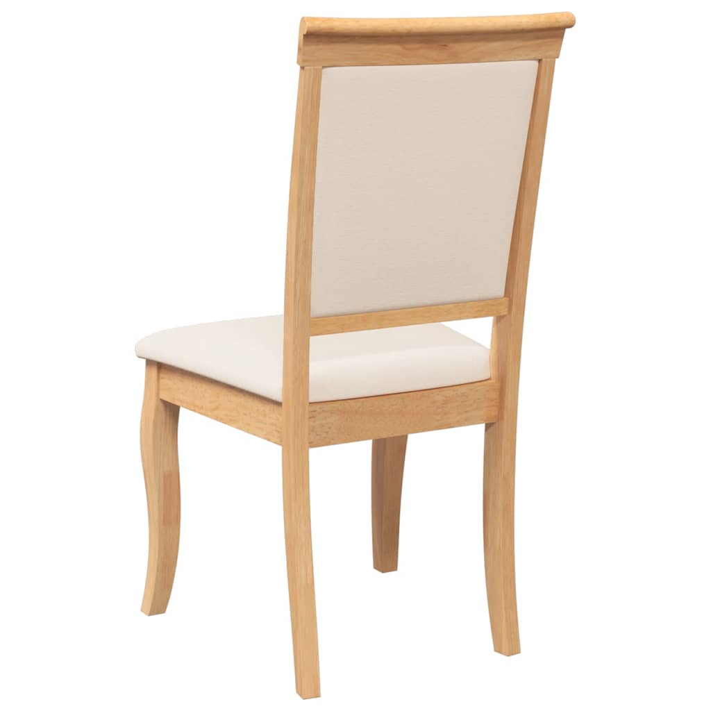 vidaXL Καρέκλες τραπεζαρίας με μαξιλάρια 2 τεμ Φυσικό μασίφ ξύλο