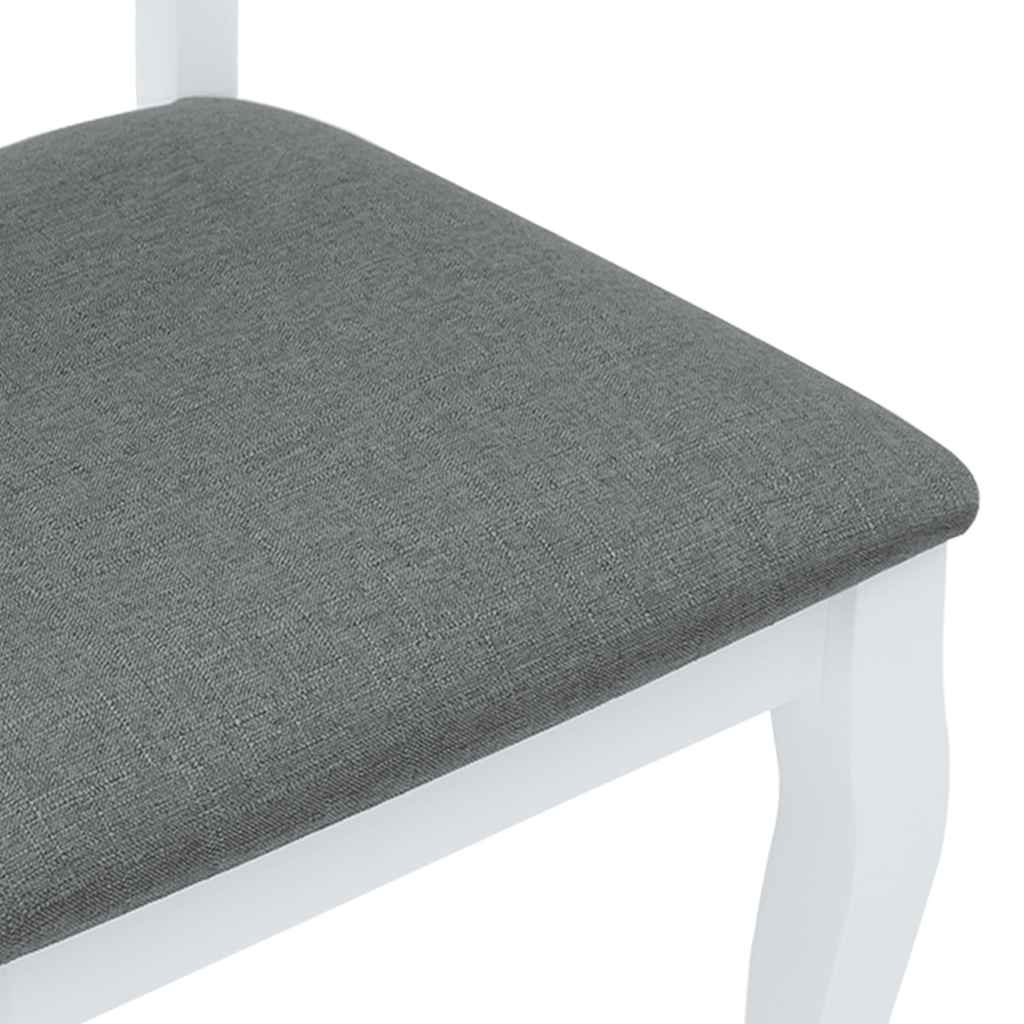 vidaXL Καρέκλες τραπεζαρίας με μαξιλάρια 2 τεμάχια Λευκό μασίφ ξύλο