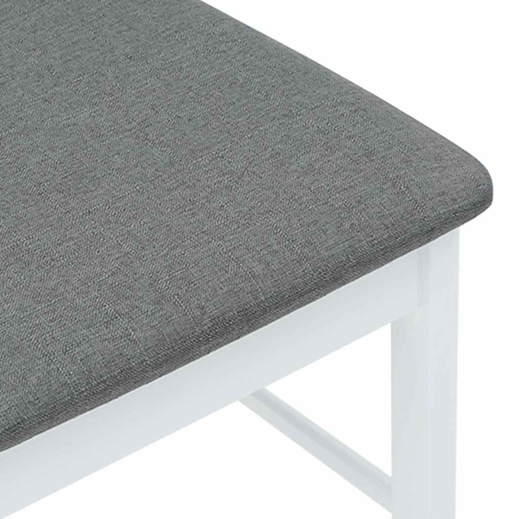 vidaXL Καρέκλες τραπεζαρίας με μαξιλάρια 2 τεμάχια Λευκό μασίφ ξύλο