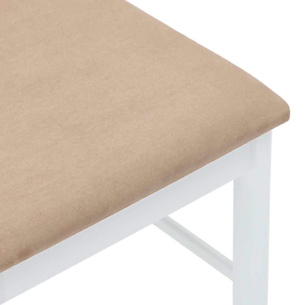 vidaXL Καρέκλες τραπεζαρίας με μαξιλάρια 2 τεμάχια Λευκό μασίφ ξύλο