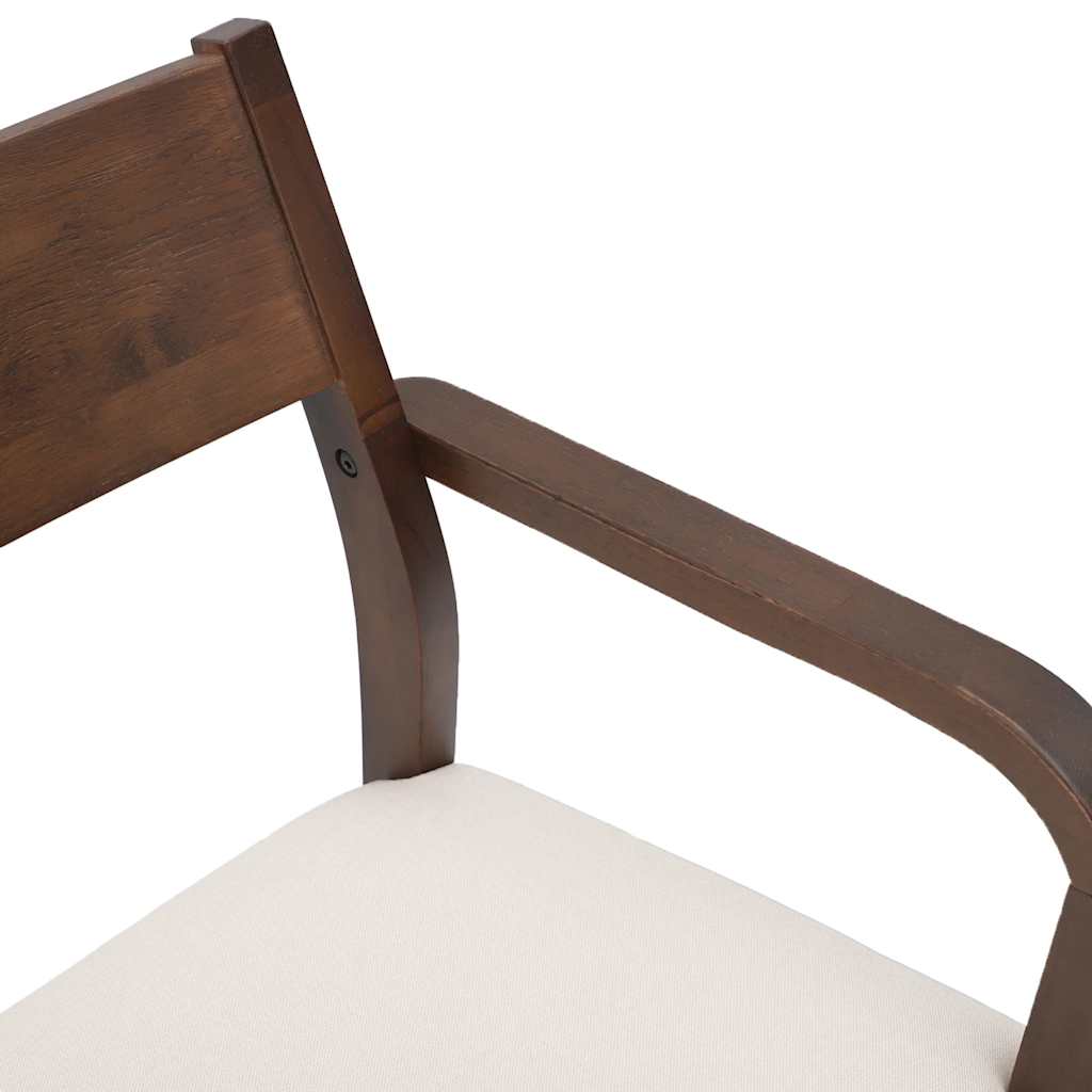 vidaXL Καρέκλες τραπεζαρίας με μαξιλάρια 2 τεμάχια Καφέ μασίφ ξύλο