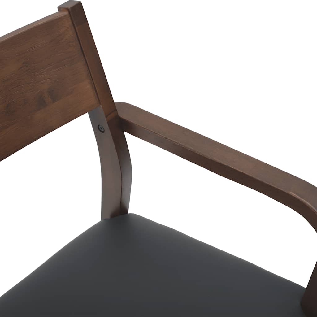 vidaXL Καρέκλες τραπεζαρίας με μαξιλάρια 2 τεμάχια Καφέ μασίφ ξύλο