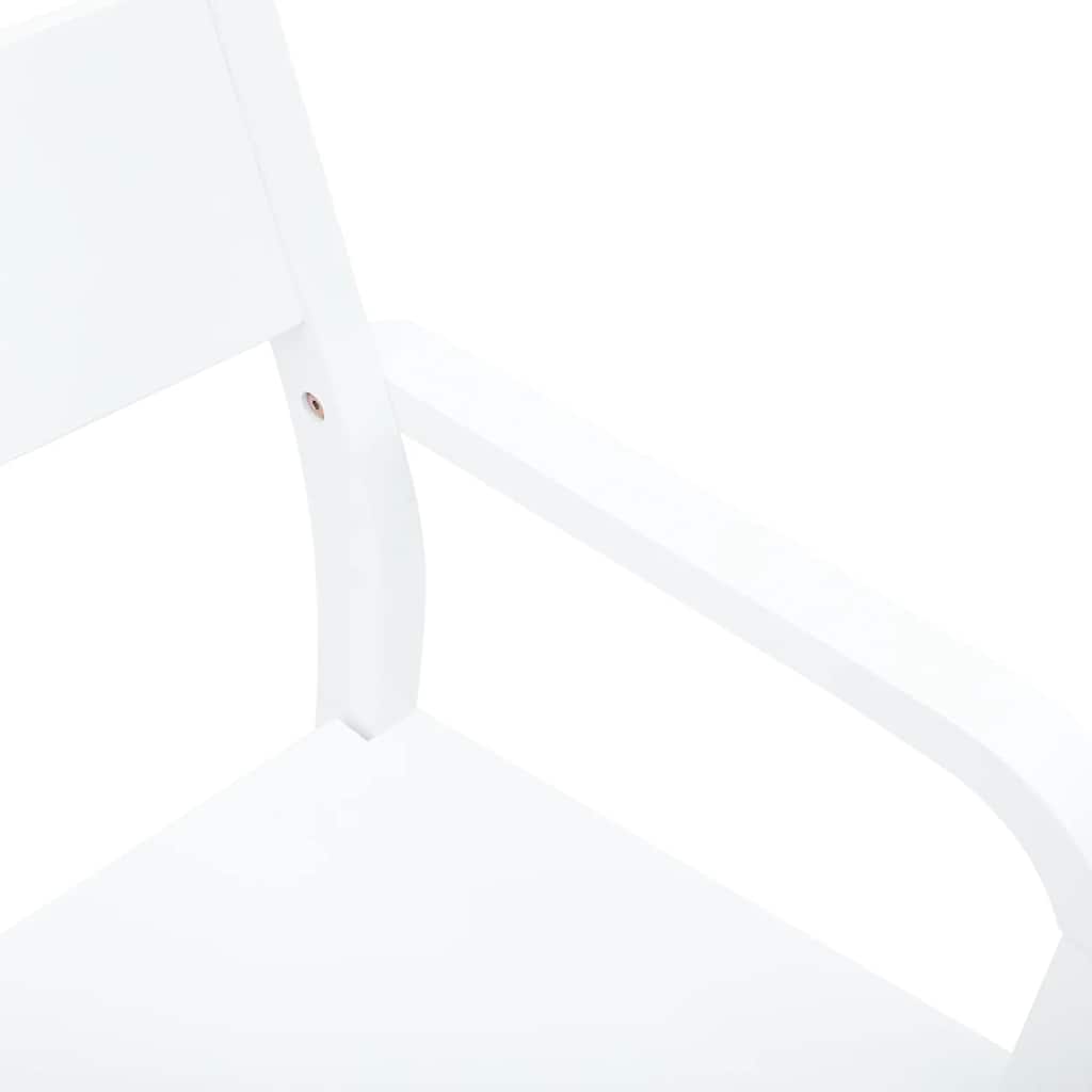 vidaXL Καρέκλες τραπεζαρίας 2 τεμάχια Λευκό μασίφ ξύλο καουτσούκ