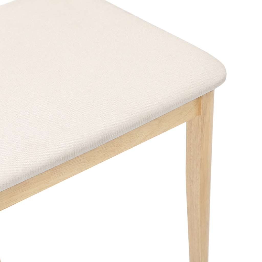 vidaXL Καρέκλες τραπεζαρίας με μαξιλάρια 2 τεμ Φυσικό μασίφ ξύλο