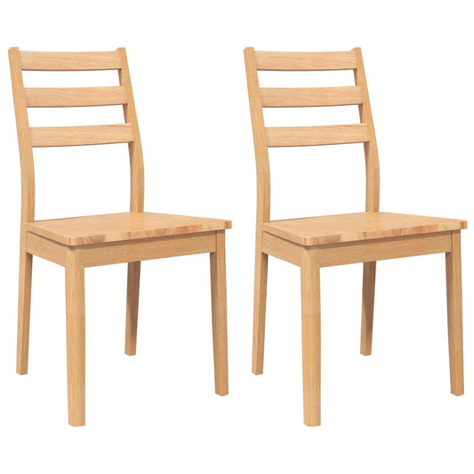 vidaXL Καρέκλες τραπεζαρίας 2 τεμ Φυσικό μασίφ ξύλο καουτσούκ
