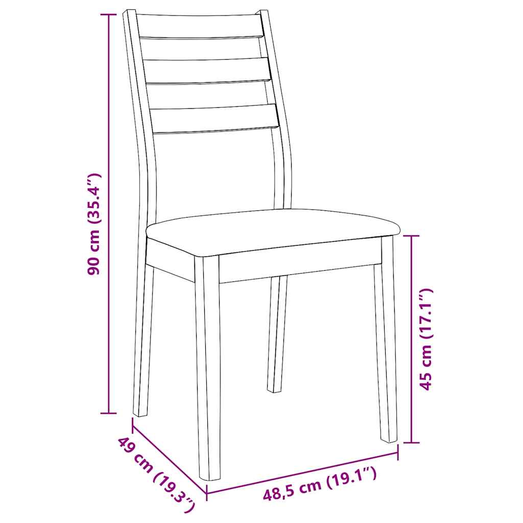 vidaXL Καρέκλες τραπεζαρίας με μαξιλάρια 2 τεμάχια Λευκό μασίφ ξύλο