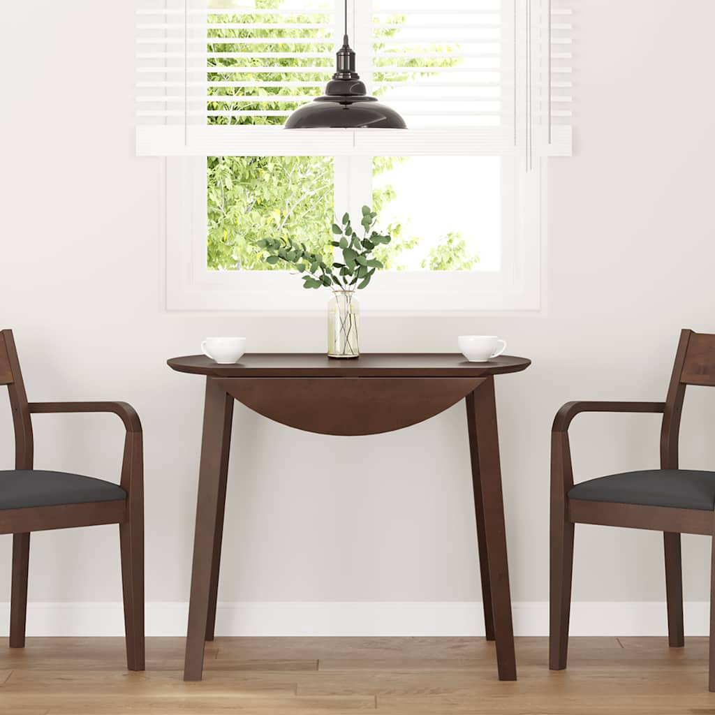 vidaXL Τραπέζι τραπεζαρίας καφέ μασίφ ξύλο καουτσούκ