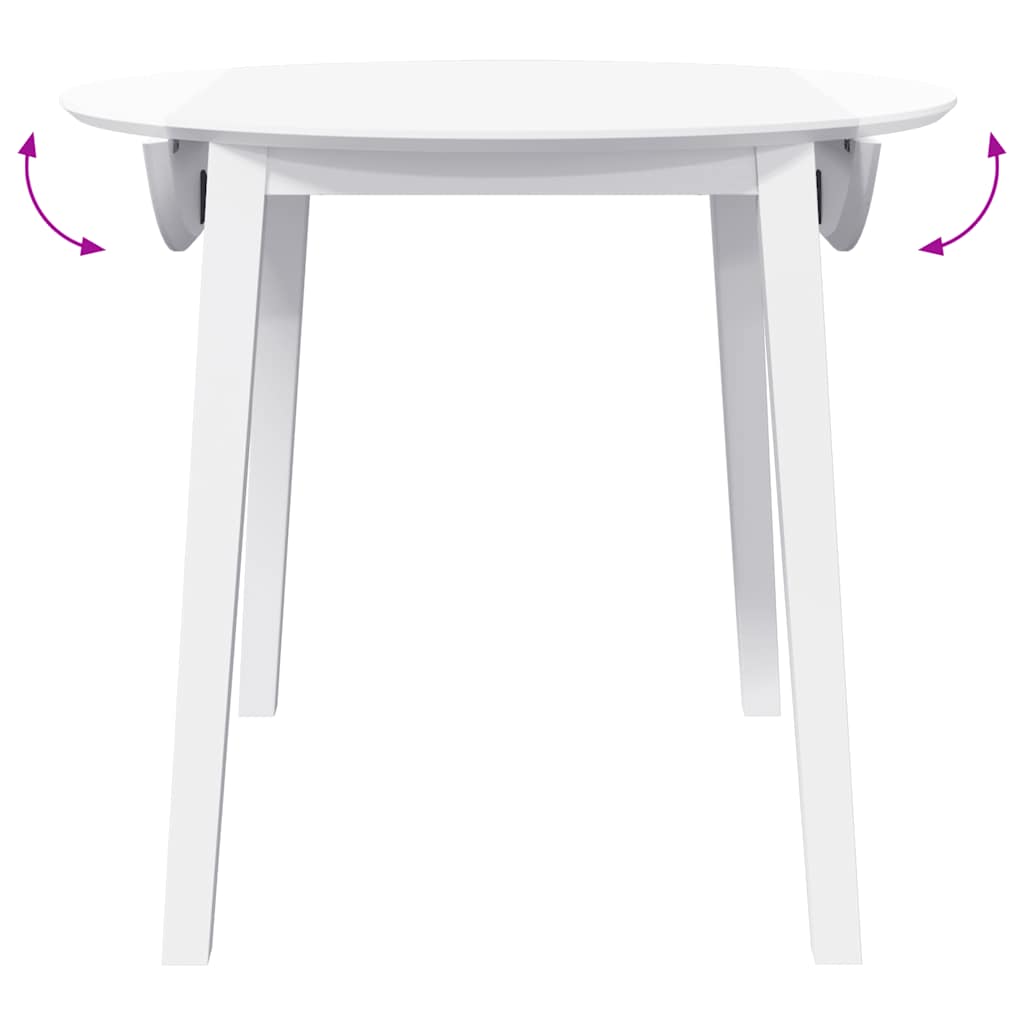 vidaXL Τραπεζαρία Λευκό μασίφ ξύλο καουτσούκ