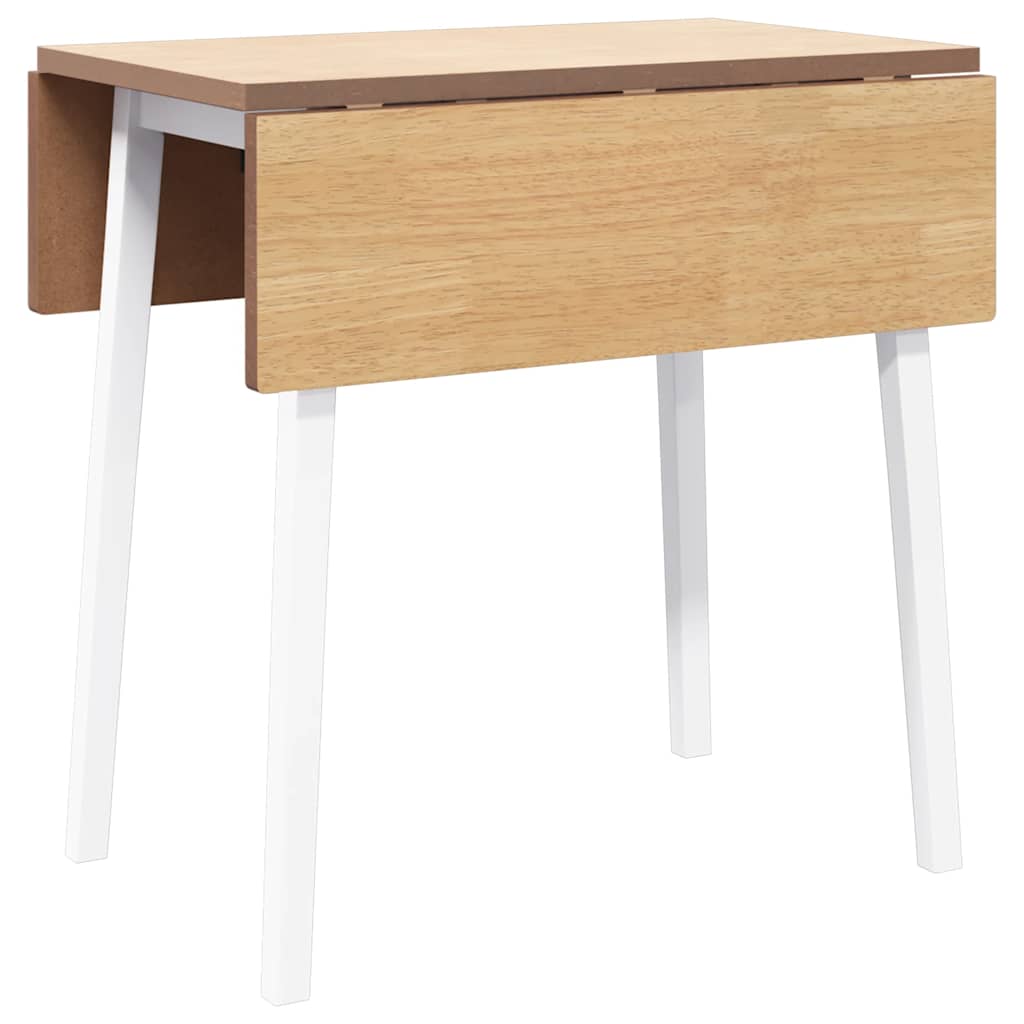 vidaXL Τραπεζαρία Λευκό μασίφ ξύλο καουτσούκ