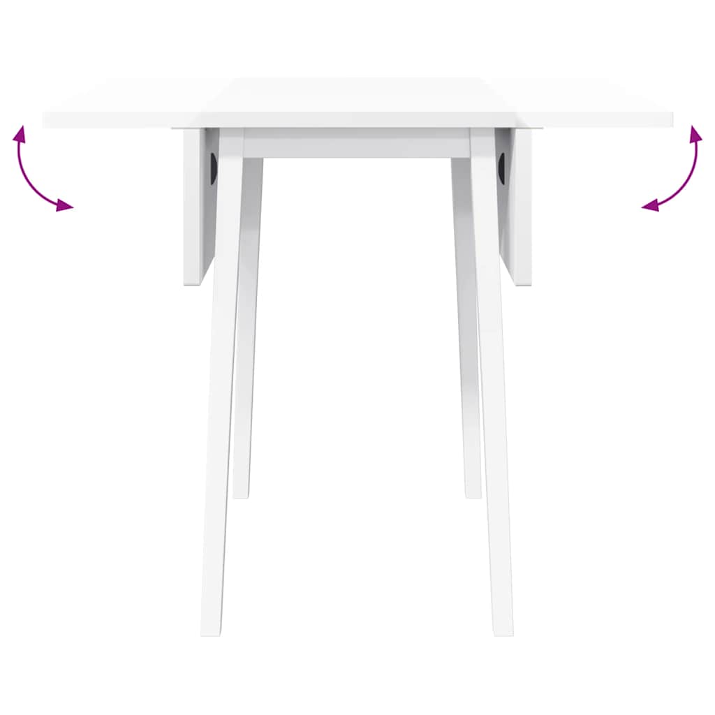 vidaXL Τραπεζαρία Λευκό μασίφ ξύλο καουτσούκ