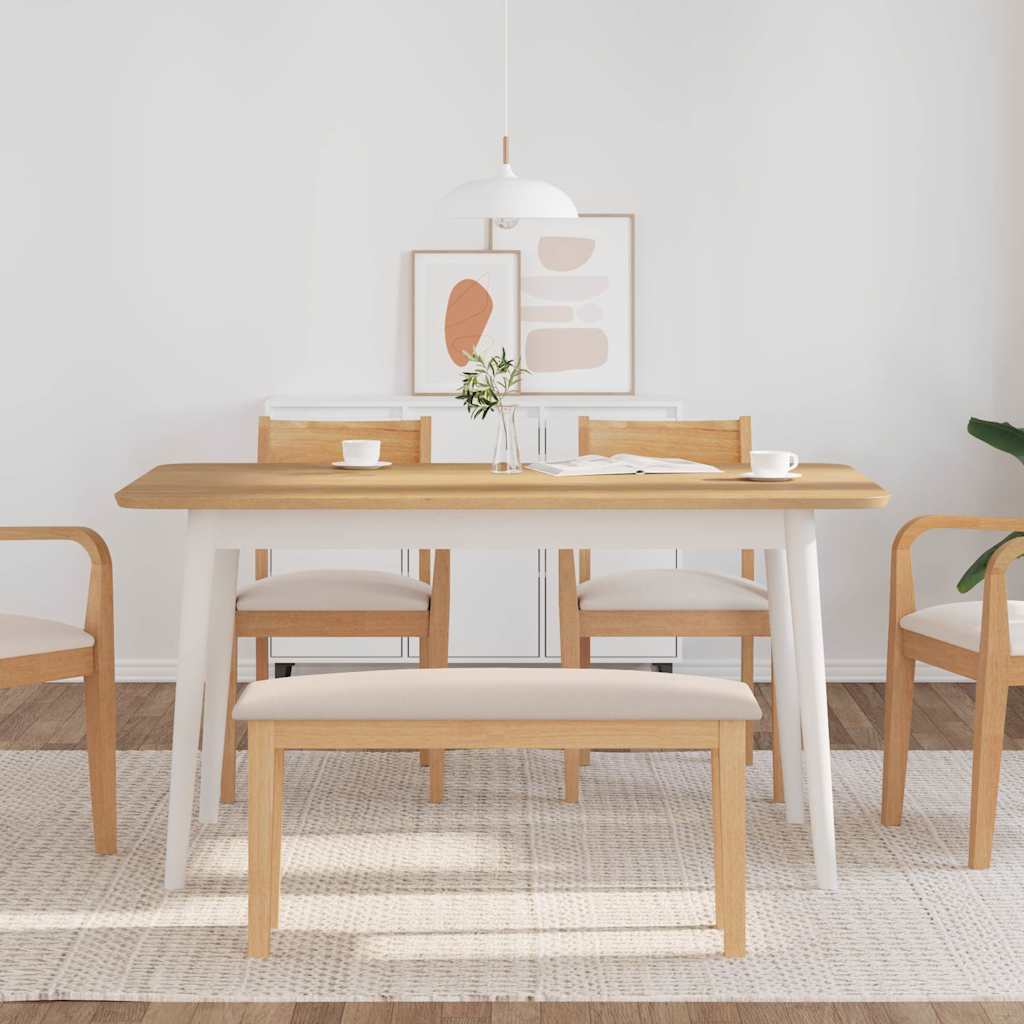 Πάγκος vidaXL 90 cm από μασίφ ξύλο καουτσούκ