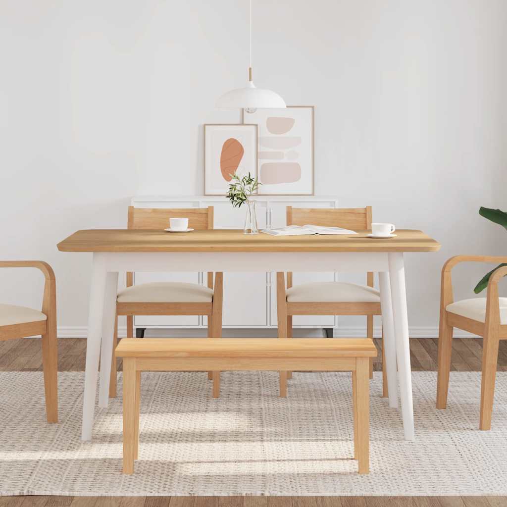 Πάγκος vidaXL 90 cm από μασίφ ξύλο καουτσούκ