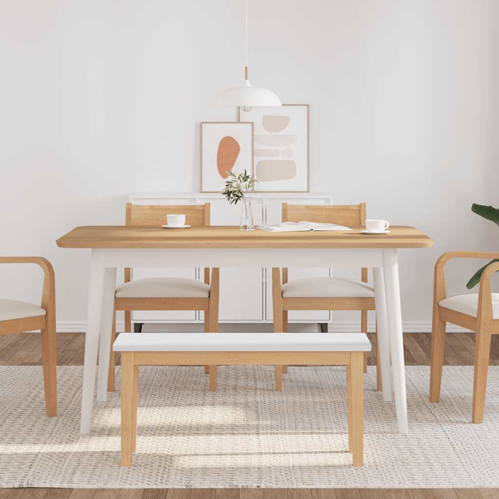 Πάγκος vidaXL 90 cm από μασίφ ξύλο καουτσούκ