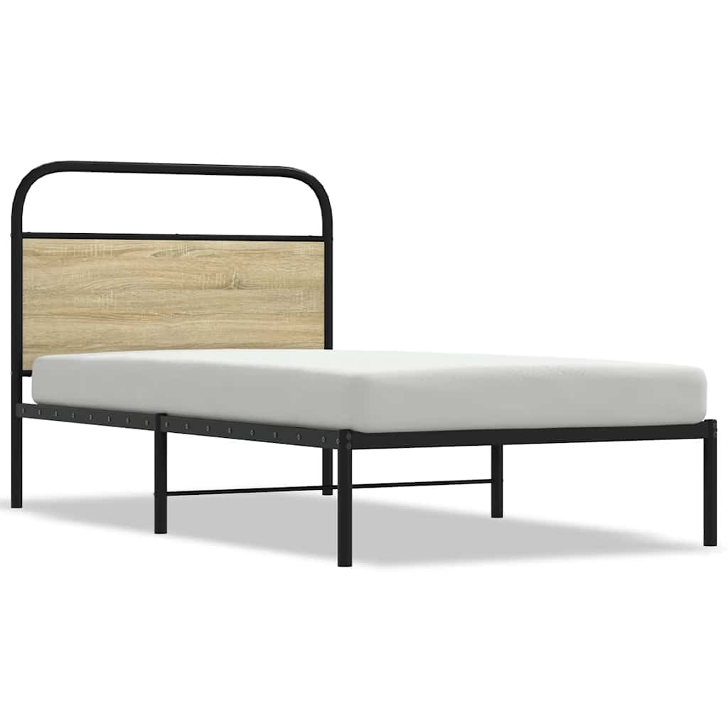 vidaXL Πλαίσιο Κρεβ. Χωρ. Στρώμα Sonoma Δρυς 90x200 εκ. Επεξ. Ξύλο