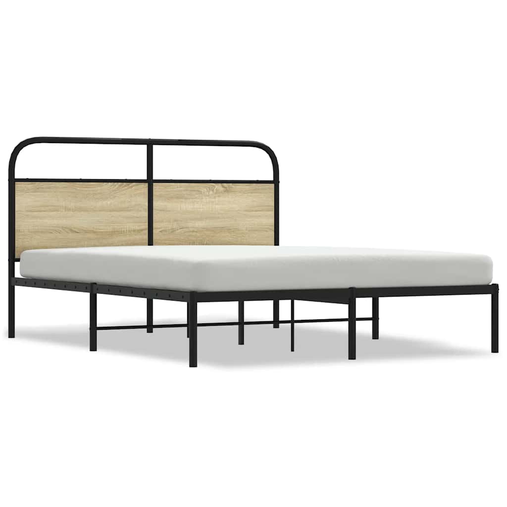 vidaXL Πλαίσιο Κρεβατιού Χωρ. Στρώμα Sonoma Δρυς 150x200εκ. Επ. Ξύλο