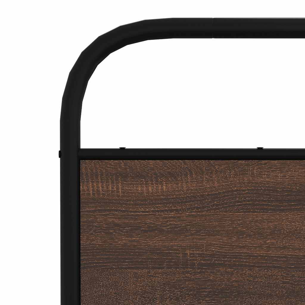 vidaXL Πλαίσιο Κρεβατιού Χωρ. Στρώμα Καφέ Δρυς 135x190εκ. Επ. Ξύλο