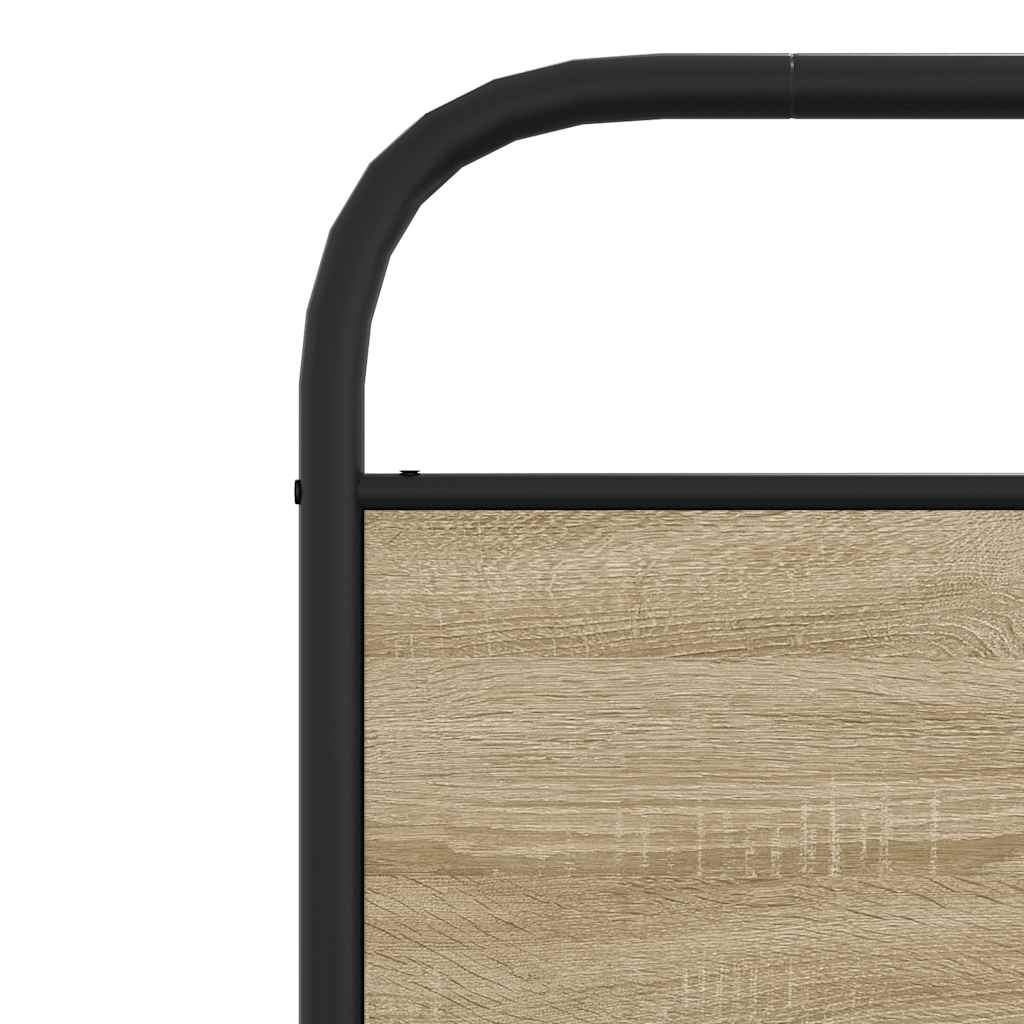 vidaXL Πλαίσιο Κρεβ. Χωρ. Στρώμα Καπνιστή Δρυς 90 x 190 εκ. Επεξ. Ξύλο