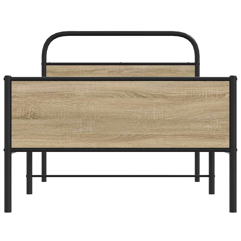 vidaXL Πλαίσιο Κρεβ. Χωρ. Στρώμα Sonoma Δρυς 90x200 εκ. Επεξ. Ξύλο