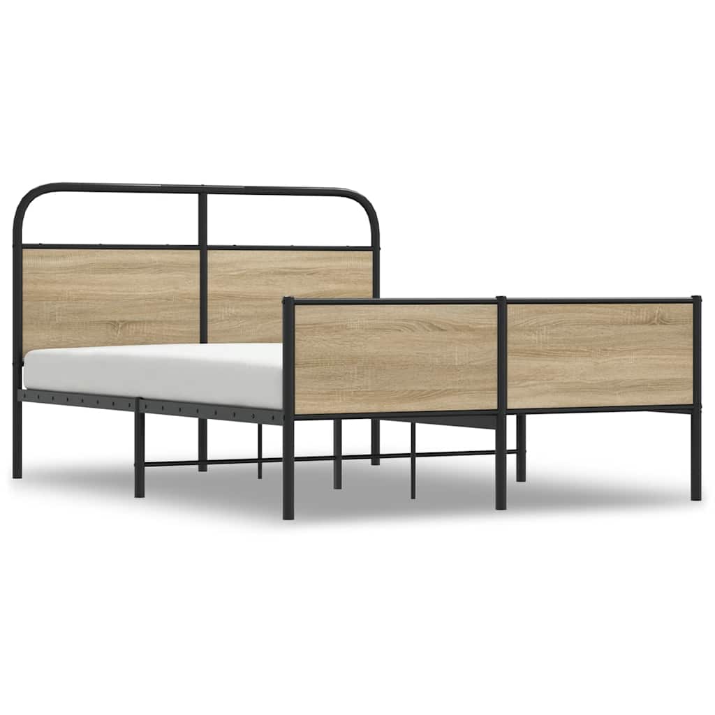 vidaXL Πλαίσιο Κρεβατιού Χωρ. Στρώμα Sonoma Δρυς 140x200εκ. Επ. Ξύλο