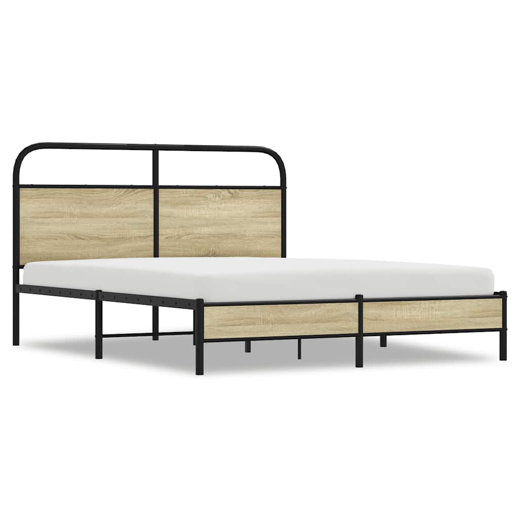 vidaXL Πλαίσιο Κρεβατιού Χωρ. Στρώμα Sonoma Δρυς 150x200εκ. Επ. Ξύλο
