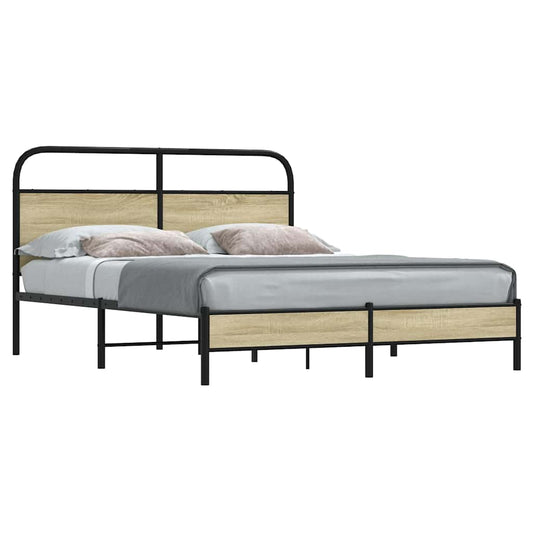 vidaXL Πλαίσιο Κρεβατιού Χωρ. Στρώμα Sonoma Δρυς 150x200εκ. Επ. Ξύλο