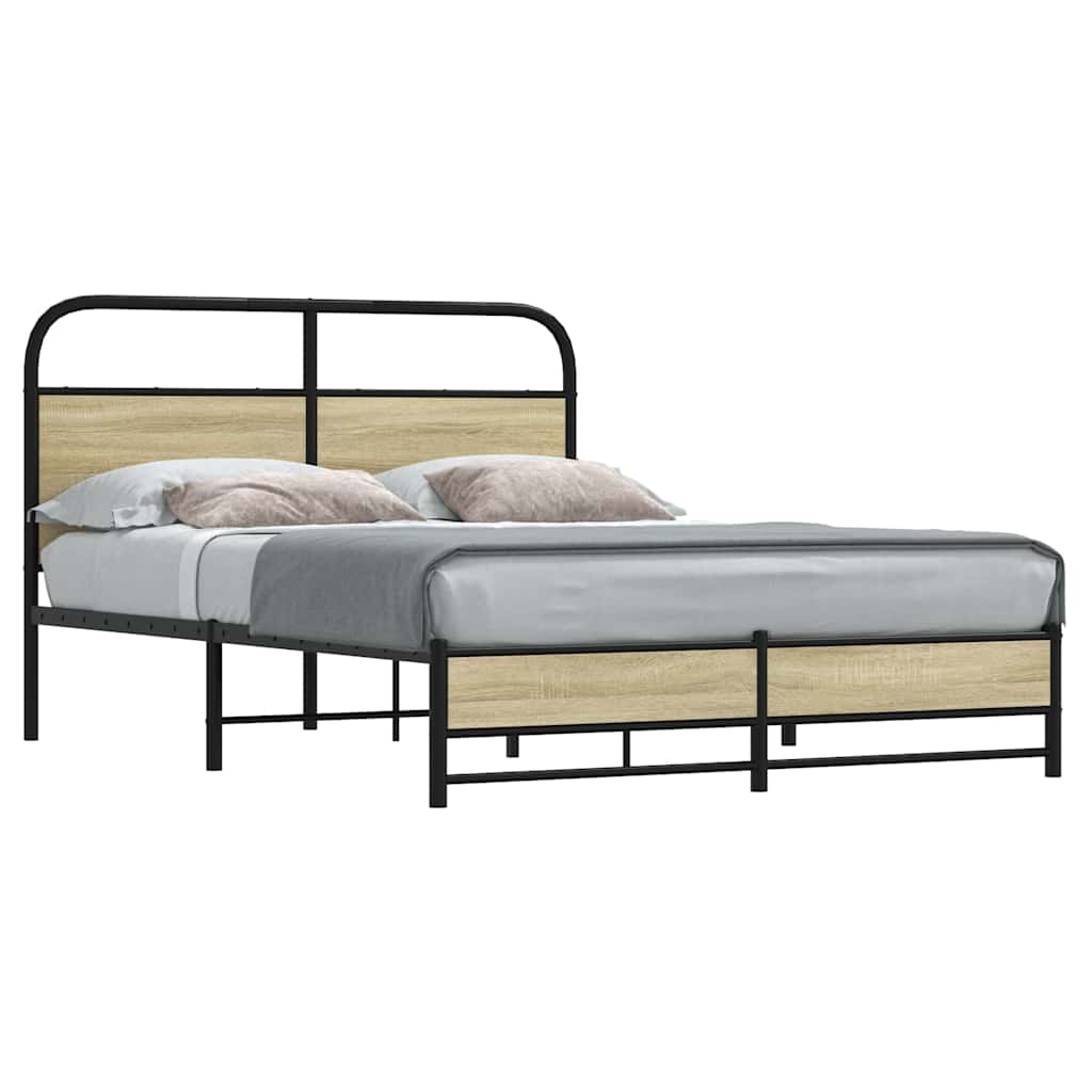 vidaXL Πλαίσιο Κρεβατιού Χωρ. Στρώμα Sonoma Δρυς 140x200εκ. Επ. Ξύλο